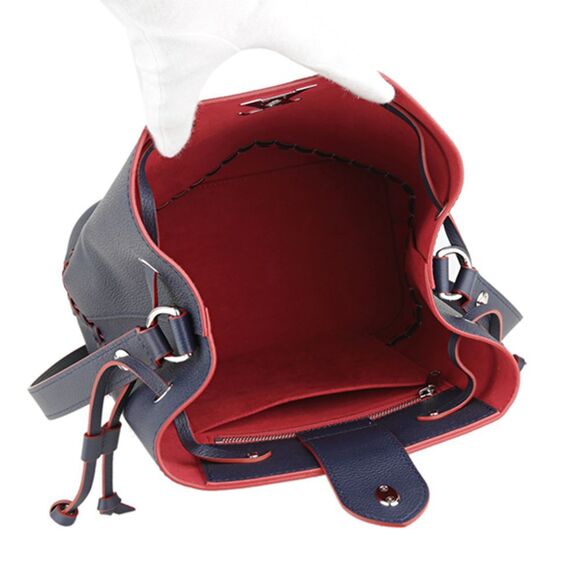 Louis Vuitton Shoulder Bag LockMe Bucket Navy Marine Rouge - Picture 5 of 9